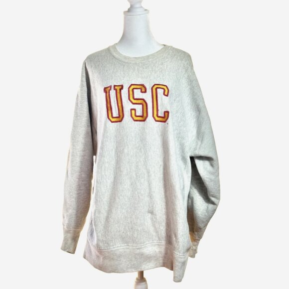 Vintage 90s USC University of Southern California Grey Sweatshirt XXL 1994 - Picture 2 of 8